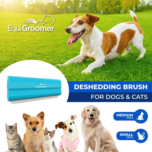 Deshedding Brush for Dogs Cats EasyGroomer | Turquoise | Undercoat Tool for Large and Small Pets