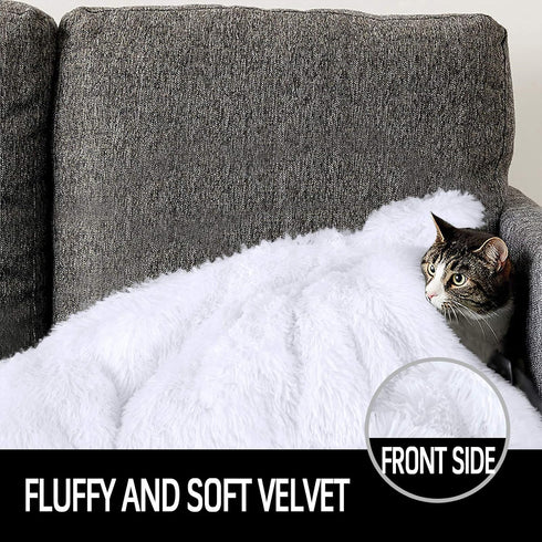 LOCHAS Luxury Fluffy Dog Blanket - Extra Soft and Warm Sherpa Fleece Pet Blankets for Dogs Cats - Plush Furry Faux Fur
