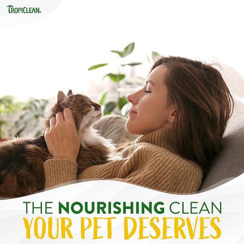 TropiClean Coconut Hypoallergenic Cat Shampoo | Gentle Kitten Shampoo for Sensitive Skin | 12 oz
