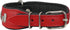 Real Leather Soft Padded Dog Collar for Bulldog (15"-17.5" Neck; 1.75" Wide, Red/Black)