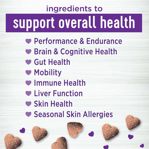 45 Count Wellness Peanut Butter & Apple Flavored Soft Chews Multi-Benefit Supplements for Dogs