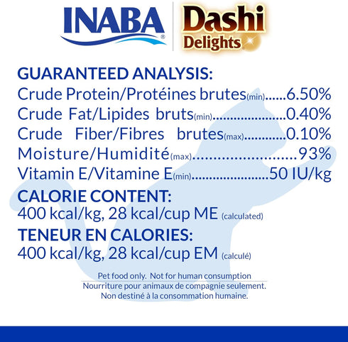 2.5 6 INABA Dashi Delights for Cats, Shredded Tuna Side Dish with Bonito Flake Broth, Cat Food Complement with Taurine