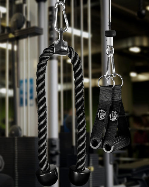 Tricep Rope Cable Attachment, 35" Pull Down Rope, Gym Equipment Cable Handles, Rope Attachment for Cable Machine