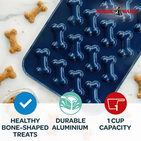 Nordic Ware Puppy Love Pan, Navy, 16 Cavities