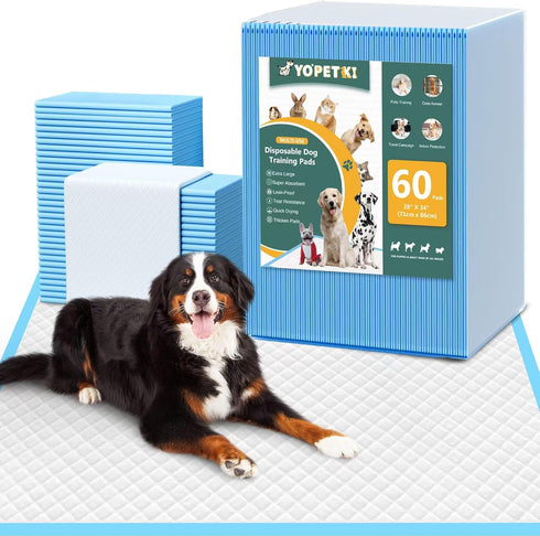 YOPETKI 60 Count Extra Large Dog Pee Pads 28" x 34", Super Absorbent