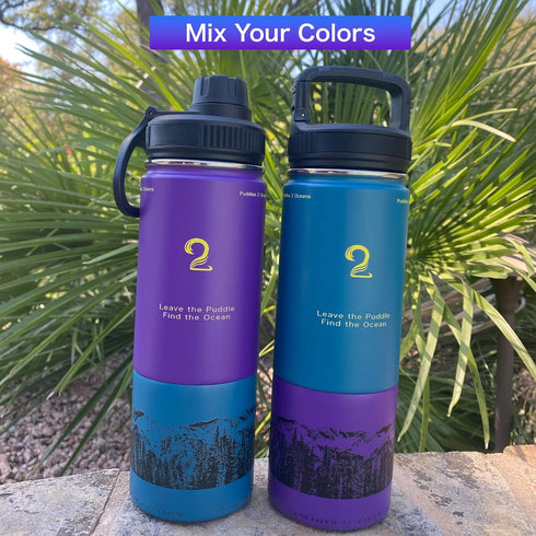 Water Bottle with Snack Compartment, 22oz Kids Stainless Steel Insulated Water Bottle with Storage