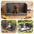 Bhyhok 4-Inch 33.5"23.6"15.9" Foldable Dog Litter Box with High Walls, Waterproof Indoor Dog Potty Tray with Baffle