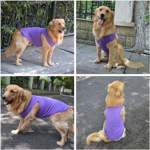 Dog Clothing Blank T-Shirt Tanks Top Vests for Small Medium Large Dogs, 100% Cotton Summer Vest (M, Purple)