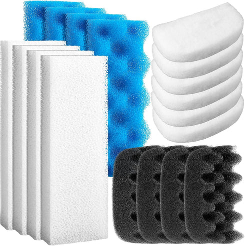 Threlaco 18 Pcs Compatible with Fluval 206/207 Aquarium Filters Sponge Set, Including
