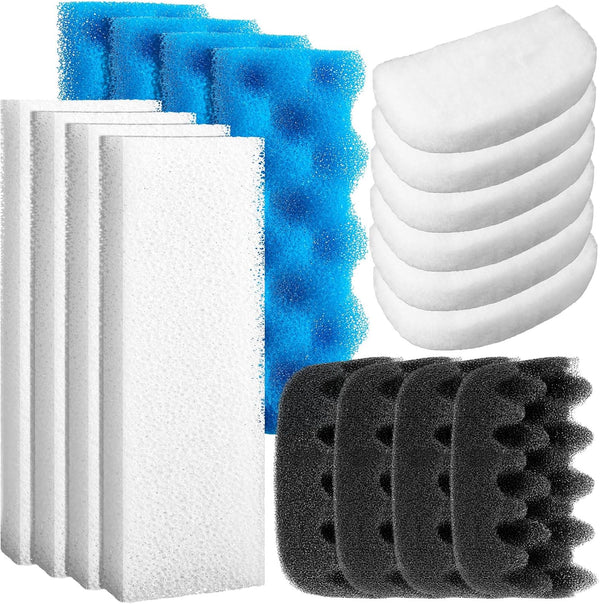 Threlaco 18 Pcs Compatible with Fluval 206/207 Aquarium Filters Sponge Set, Including