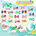 100 Pack Summer Spring Dog Hair Bows with Rubber Bands Cute Puppy Bows for Dogs Spring Ear Bows Rhinestone Dog Hair Accessories Dog Bows Grooming for Small Girl Dogs