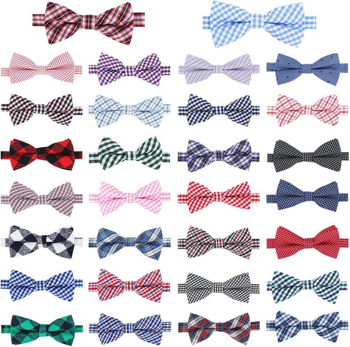 Segarty 30 PCS Dog Bowties with Adjustable Collar, Bulk Puppy Bow Ties for Small Medium Pets, Christmas Valentine