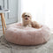 WESTERN HOME WH Calming Dog & Cat Bed, Cozy Soft Round Donut Cuddler, Fluffy Faux Fur Cushion for Small Medium Pets