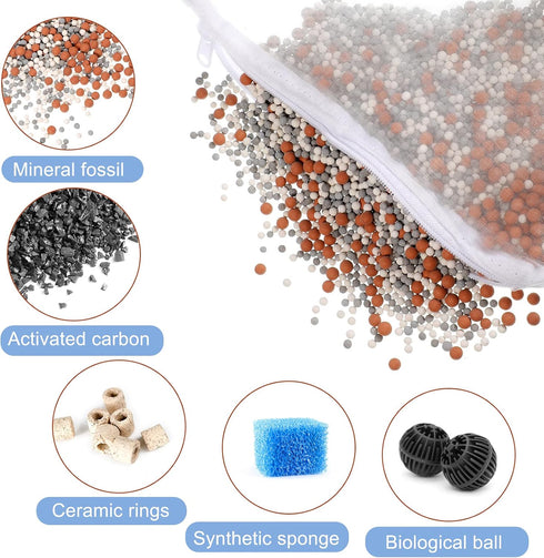 10 Small Aquarium Filter Bags with Zipper, 3 x 8 Inch Fine Media Bags, 150 Micra Mesh Reusable Charcoal Filter