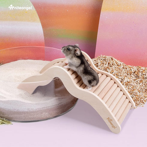 Niteangel Hamster Climbing Bridge Ladder for Small-Sized Pets, Acrylic SandBath Box