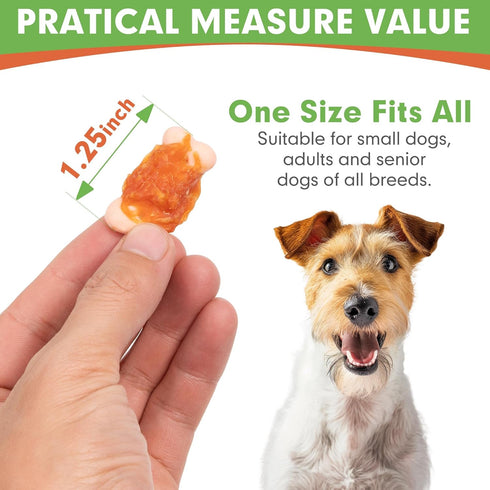 MON2SUN 10.58oz Dog Treats, Mini Chicken Wrapped Biscuits with Added Vitamins, Healthy Training Snacks for Small Medium