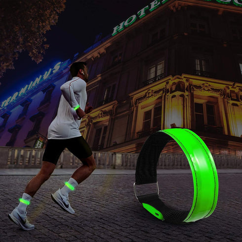 Running Light for Runners, 2 Pack Rechargeable LED Armband, Reflective Running Gear for Joggers