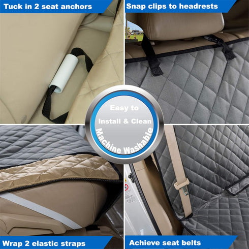 VIEWPETS Bench Car Seat Cover Protector - Waterproof, Heavy-Duty and Nonslip Pet Car Seat Cover for Dogs with Universal