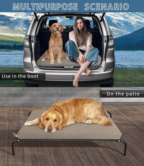 Leather XL Dog Bed - Waterproof Hair Resistant - Washable Covers - Easy Clean Orthopedic Egg Crate Foam