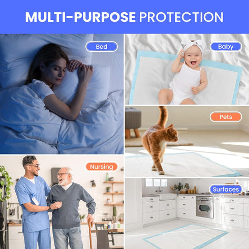 (60 Pack) 8 28x34 Reli. Leak-Proof Puppy Pads | Pee Pads for Dogs | Cups Absorbency for Multiple Dog & Pet Potty