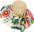 Summer Wide Brim Beach Hats for Women, Anti-UV Flower Floppy Foldable Roll Up Cap