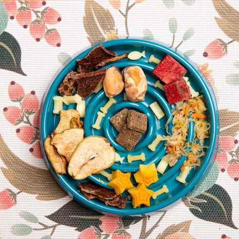 Messy Mutts Interactive Slow Feeder | Puzzle Slow Feeder Dog or Cat Bowl | Enrichment Food Dish to Slow Eating, 1.75