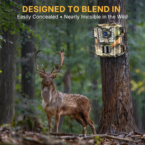 WOSPORTS Camera,24MP 1080P Mini Trail HD Game Camera Motion Activated with IR Night Vision Waterproof Video Deer Cam