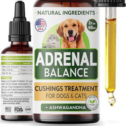 ?dr?n?l Balance for Dogs and Cats - Best Cushings Treatment with Ashwagandha, Licorice Root, Rhodiola Rosea - 2oz