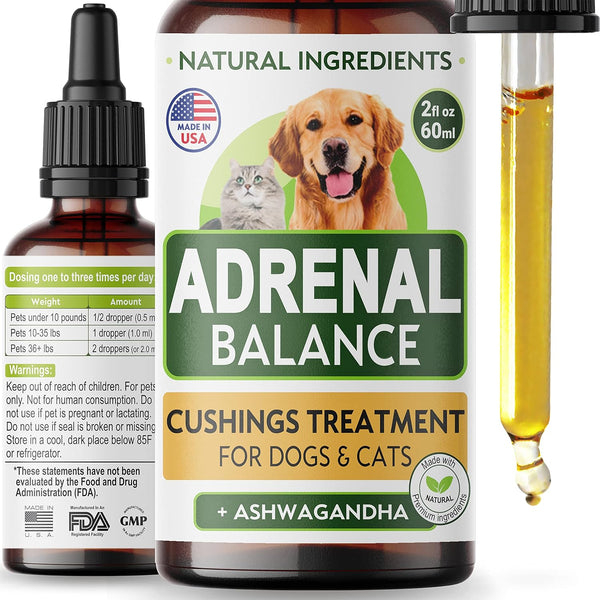 ?dr?n?l Balance for Dogs and Cats - Best Cushings Treatment with Ashwagandha, Licorice Root, Rhodiola Rosea - 2oz