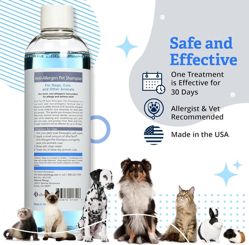 16-oz Allertech Anti-Allergen Pet Shampoo Bottle