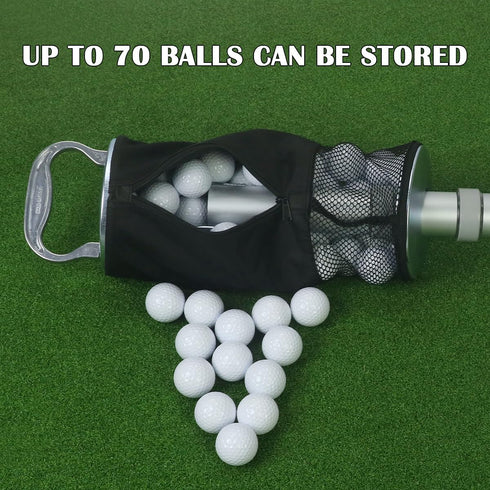 HOW TRUE Golf Ball Shag Bag with Detachable Aluminum Alloy Tube, Holds up to 70 Balls