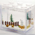 Small Betta Fish Tank, Stackable Mini Aquarium Kit with Gravel & Forest Micro Landscape, 0.6 Gallon Acrylic Cube Bowl