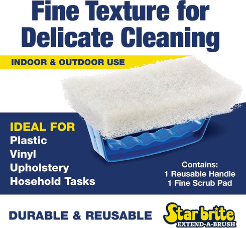STAR BRITE Scrub Pad with Handle - Fine White (040129)
