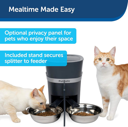PetSafe 2-Pet Meal Splitter with Bowl, Designed for Smart Feed and Healthy Pet Automatic Cat Feeder
