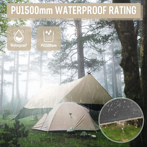 VILLEY Camping Tarps for Tents, Portable Waterproof Hammock Rain Fly, Easy Set Up Canopy for Outdoor Activities
