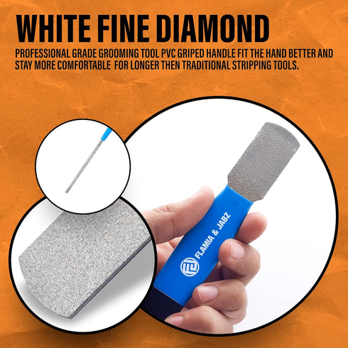 Stripping Metal Stone Diamond Edged for Dogs, Cats & Pets - Plastic Grip (2 Piece Pack of Coarse & Fine)