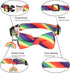 ADOGGYGO Rainbow Dog Collar with Bowtie, Adjustable Striped Bow Collar for Small Medium Large Dogs, Rainbow.