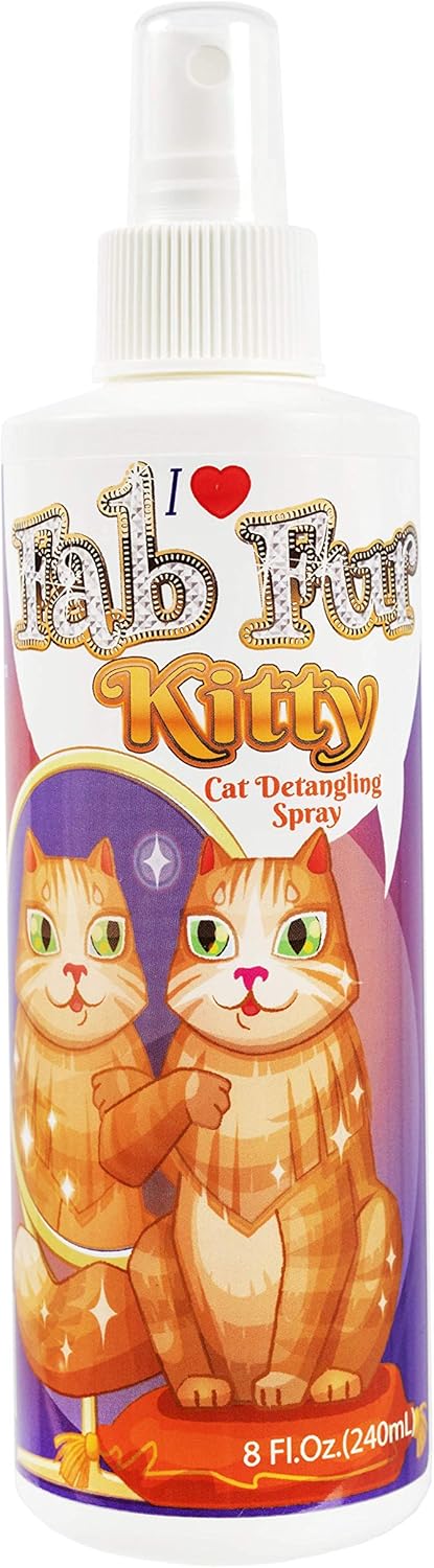 Pet MasterMind Fab Fur Kitty Cat Detangler Spray, Premium Natural Unscented, 8oz