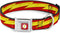 Dog Collar Seatbelt Buckle The Flash Bolt Stripe Reds Yellows, 11 to 17 Inches, 1.0 Inch Wide