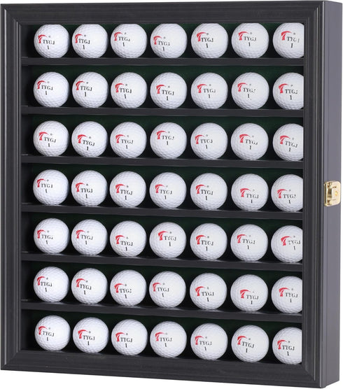 DisplayGifts 49 Golf Ball Display Cabinet Stand Storage Wall Mounted 7 Shelves