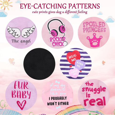 8 Pieces Pet Shirts Printed Puppy Soft Dog Shirt Pullover T for Valentine's Day, Small for Dogs and Cats