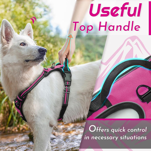 Eagloo Small Dog Harness, No Pull Service Vest with Reflective Strips and Control Handle, Adjustable and Comfortable,