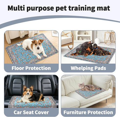 2 Pack 24"x18" Washable Pee Pads for Dogs and Cats Reusable Puppy Training Pads Super Absorbent Waterproof Dog Training