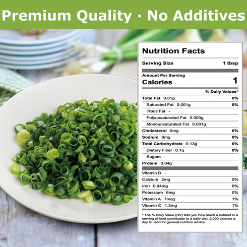 3.53 oz Premium Freeze-Dried Chives Flakes, Natural Thin Delicate Chive Seasoning for Soups, Sauces, Salads & Dips