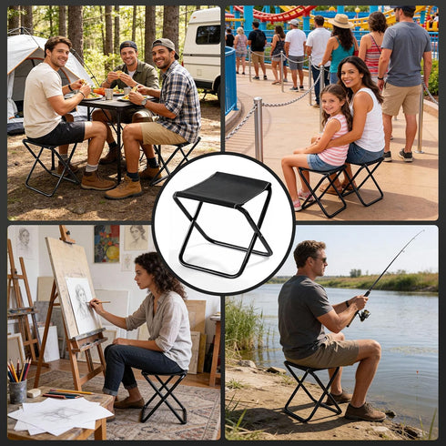 OOPTREVOL 265 LBS, Camping Stool, Portable Stool, Folding Camping Chairs for Adults, Collapsible Chairs, Pocket Seat
