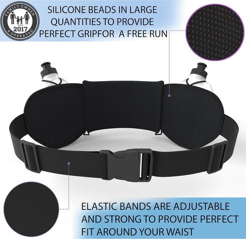 Hydration Running Belt with Bottles - Water Belts for Men and Women, iPhone Running Belt for Jogging Cycling Biking