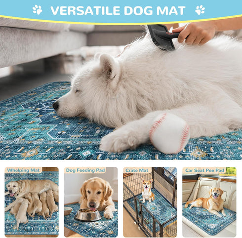 2 Pack 36"x48") Lahome Reusable Washable Puppy Pads - Super Absorbent & Waterproof Dog Training Mats for Potty, Crate