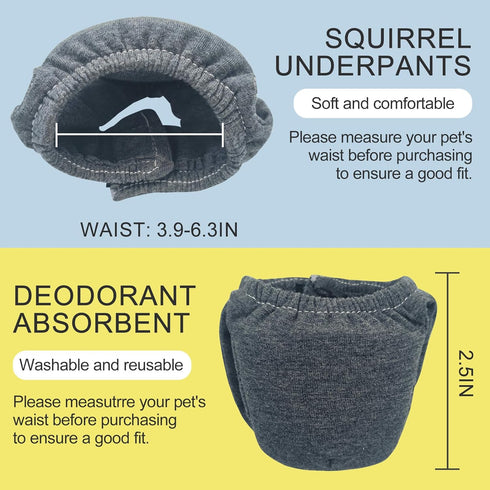 LYML.E1 2PCS Small Pet Diapers,Guinea Pig Diapers,Reusable Squirrel Diapers,Washable,Specially Designed for SUse on Pet