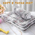 4 Pack Ultra Soft Dog Cat Bed Mat, Cozy Washable Reversible Fleece with Cute Prints, 13 x 10 Inches, Light Gray