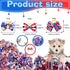100Pcs/50Pairs Independence Day Dog Bows, Bulk 4th of July Dog Bows with Rubber Bands, Holiday American Flag Pattern Patriotic Small Dog Hair Bows, Dog Grooming Bows for Cute Pet Dog Hair Accessories